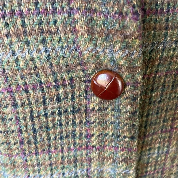 Orvis Women's Wool Tweed Blazer Jacket Coat Button Up Green Plaid Size 12 - Picture 2 of 7